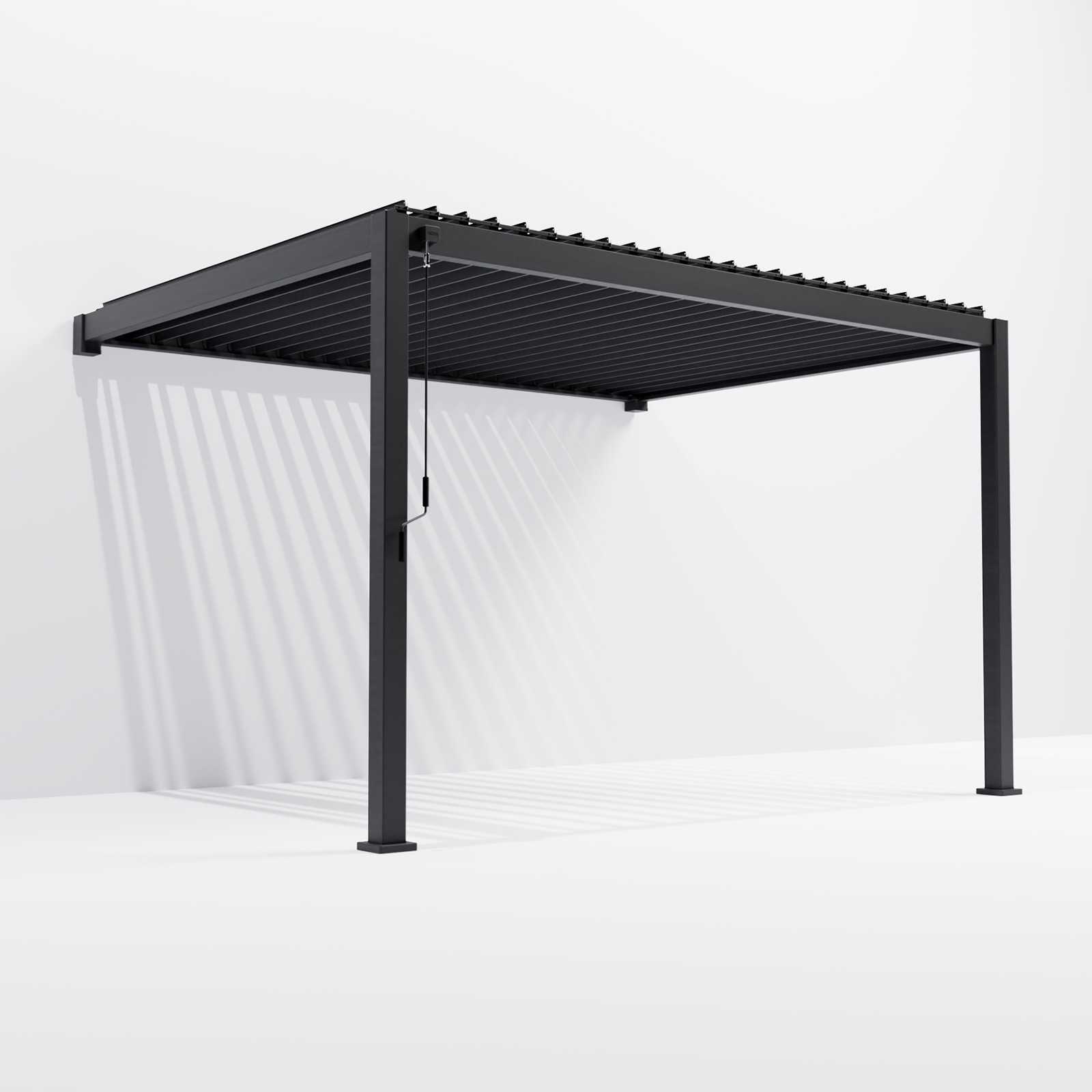 N24001-main Nova - Titan Wall Mounted Pergola - 4m x 3m Rec - Grey - Image 1