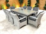 Chimes Living - Stone Grey Verona 8 Seat Rectangular Dining Set - 1 Meter x 2 Meter Rectangular Standard Table