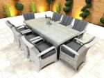 Chimes Living - Stone Grey Verona 8 Seat Rectangular Dining Set - 1 Meter x 2 Meter Rectangular Standard Table - Image 9
