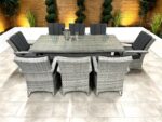 Chimes Living - Stone Grey Verona 8 Seat Rectangular Dining Set - 1 Meter x 2 Meter Rectangular Standard Table - Image 4