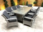 Chimes Living - Stone Grey Verona 8 Seat Rectangular Dining Set - 1 Meter x 2 Meter Rectangular Standard Table - Image 2